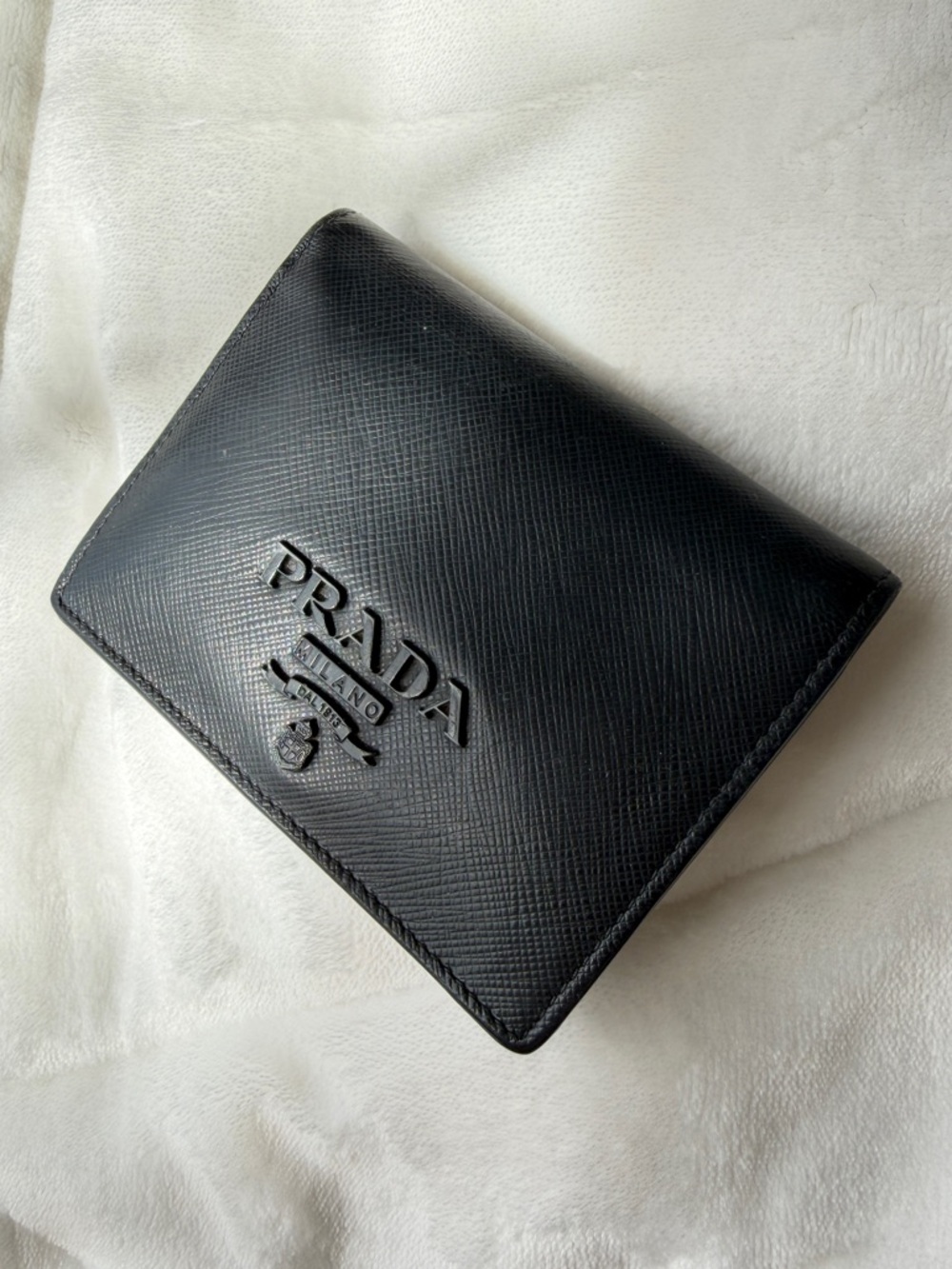 Prada Black Saffiano Leather Card & Key Holder